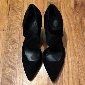 Women’s Tory Burch Suede Black Wedge Heels size 6.5